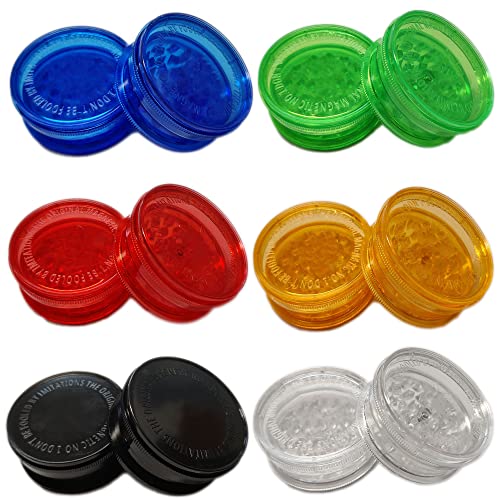 12 Pack Herb Grinder For Manual, 2.5in Small Spice Grinder With Storage, Portable And Disposable Plastic Herb Grinder,Mix