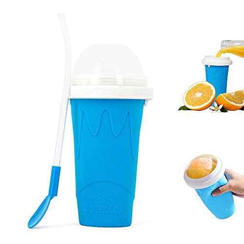 Slushie Maker Cup, Magic Quick Frozen Smoothies Cup Cooling Cup Double Layer Squeeze Cup Slushy Maker, Homemade Ice Cream Maker DIY it for Children and Family