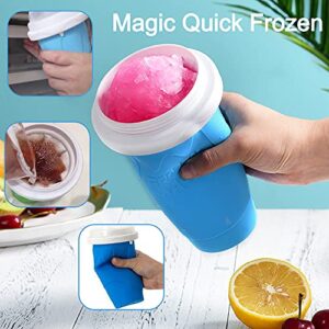 Slushie Maker Cup, Magic Quick Frozen Smoothies Cup Cooling Cup Double Layer Squeeze Cup Slushy Maker, Homemade Ice Cream Maker DIY it for Children and Family