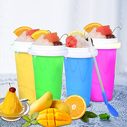 Slushie Maker Cup, Magic Quick Frozen Smoothies Cup Cooling Cup Double Layer Squeeze Cup Slushy Maker, Homemade Ice Cream Maker DIY it for Children and Family