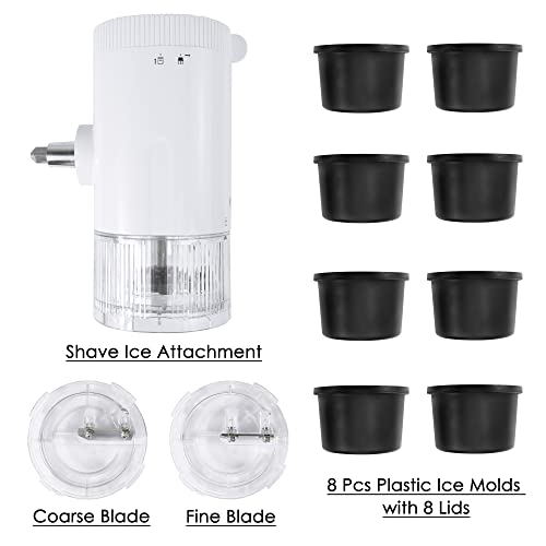 Shave Ice Attachment for KitchenAid Stand Mixers, Ice Shaver Attachment, Snow Cone Attachment/Maker, White (Machine/Mixer Not Included)