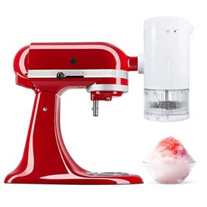 Shave Ice Attachment for KitchenAid Stand Mixers, Ice Shaver Attachment, Snow Cone Attachment/Maker, White (Machine/Mixer Not Included)