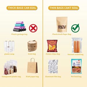 Bag Sealer Heat Sealer Chip Bag Sealer Food Sealer Clip Kitchen Gadgets,W WARETA Bag Sealer Heat Seal Handheld Plastic Sealer Bag Sealer for Plastic Bag Chip Bag Cookie Bags Snack Bag Foil Bag(Black)