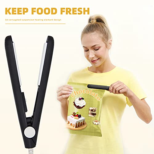 Bag Sealer Heat Sealer Chip Bag Sealer Food Sealer Clip Kitchen Gadgets,W WARETA Bag Sealer Heat Seal Handheld Plastic Sealer Bag Sealer for Plastic Bag Chip Bag Cookie Bags Snack Bag Foil Bag(Black)