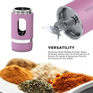 Easy Grinder Clear Glass Electric Herb Pollen Catcher Dispenser Coffee Grinders Crusher USB Rechargeable Stainless Steel Blades