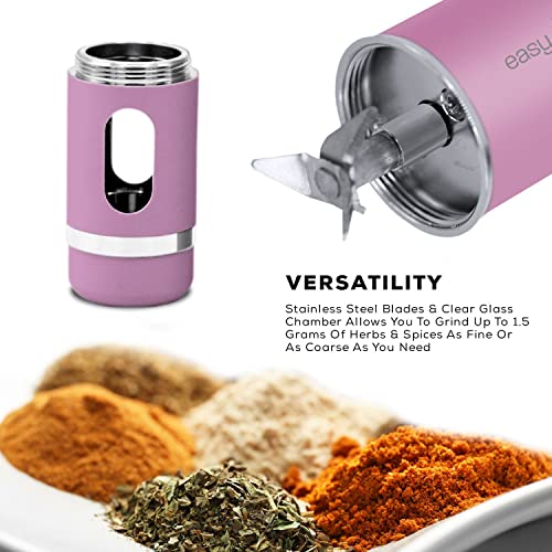 Easy Grinder Clear Glass Electric Herb Pollen Catcher Dispenser Coffee Grinders Crusher USB Rechargeable Stainless Steel Blades