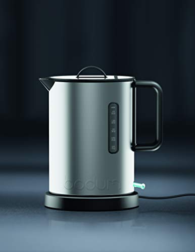 Bodum Ibis Stainless Steel Electric Water Kettle, 51 Ounce, Matte Chrome