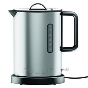 bodum ibis stainless steel electric water kettle, 51 ounce, matte chrome