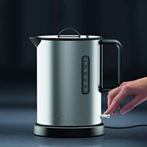 Bodum Ibis Stainless Steel Electric Water Kettle, 51 Ounce, Matte Chrome