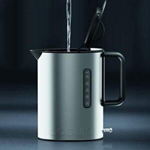 Bodum Ibis Stainless Steel Electric Water Kettle, 51 Ounce, Matte Chrome