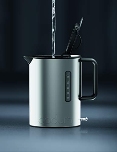 Bodum Ibis Stainless Steel Electric Water Kettle, 51 Ounce, Matte Chrome