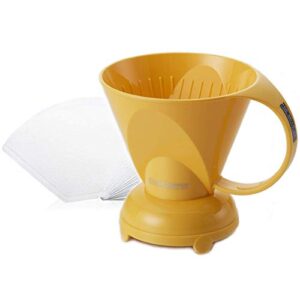 clever new yellow coffee dripper coffee maker safe bpa free plastic hassle-free ways make manual pour over coffee & cold brew, 10 fl oz.