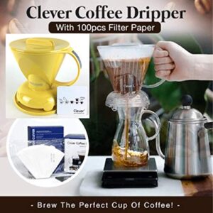 Clever NEW Yellow Coffee Dripper Coffee Maker Safe BPA Free Plastic Hassle-Free Ways Make Manual Pour Over Coffee & Cold Brew, 10 Fl Oz.