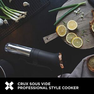 Crux Sous Vide Precision Cooker, Healthy Professional Style Slow Cooking, Quiet 360 Degree Pump, Backlit Touchscreen Display, Matte Back/Copper, one size