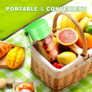 Portable Blender, Personal Size Blender with USB Rechargeable Mini Fruit Juice Mixer, Personal Blender for Smoothies and Shakes Mini Juicer Cup Travel 380ML