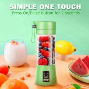 Portable Blender, Personal Size Blender with USB Rechargeable Mini Fruit Juice Mixer, Personal Blender for Smoothies and Shakes Mini Juicer Cup Travel 380ML