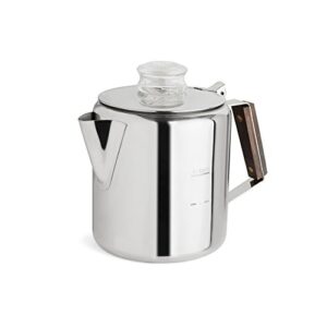 tops 55703 rapid brew stovetop coffee percolator, stainless steel, 2-6 cup