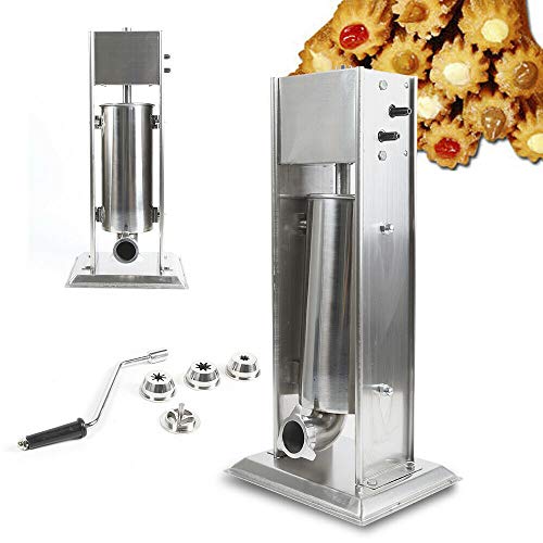 5L Commercial Manual Churros Maker Machine Stainless Steel Latin Fruit Machine with 4 Nozzles Heavy Duty Churros Machine