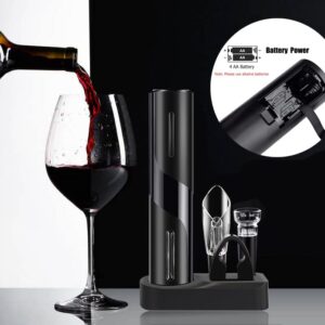 JLHOBBY Electric Wine Opener, Automatic Corkscrew Bottle Opener with Foil Cutter,One-Click Button Reusable with 4 AA Batteries Powerful Wine Openers for Home,Kitchen,Party and Bar