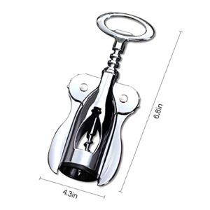 Drincarier Stainless Steel Wine Opener Compact Corkscrew Wine Bottle Opener with Foil Cutter Wine Stopper………