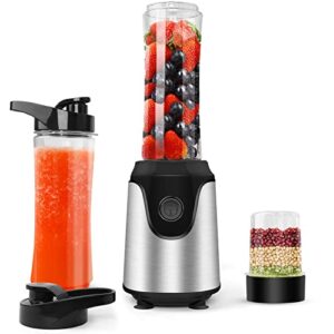 personal blender countertop smoothies shakes: professional small vegetable food blender powerful smoothie maker fruit milkshake mixer – 2x600ml portable travel juice cups one grind bottle & kitchen