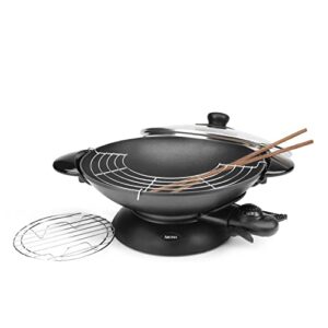aroma housewares aew-307 electric wok, 5 qt, black