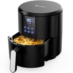 kitcher3.5qt air fryer led touch digital screen hot air fryers oven oilless cooker with temperature control 60 minutes timer non-stick fry basket 50 recipes auto shut off feature (black)