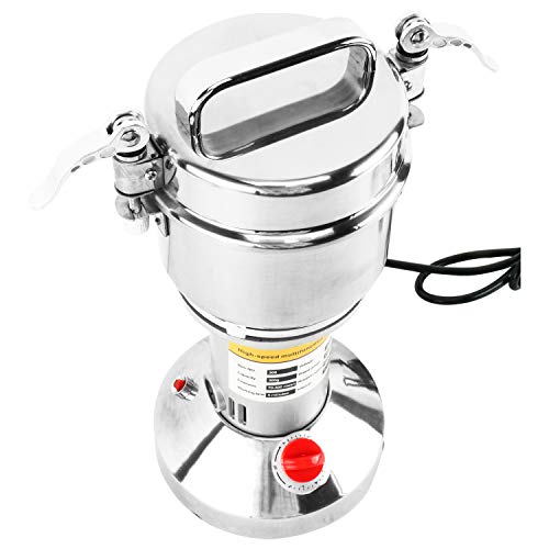 Homend High Speed 300g Electric Grain Mill Grinder Powder Machine Spice Herb Grinder 1300W 70-300 Mesh 28000RPM Stainless Steel Commercial Grade for Kitchen Herb Spice Pepper Coffee (300g)