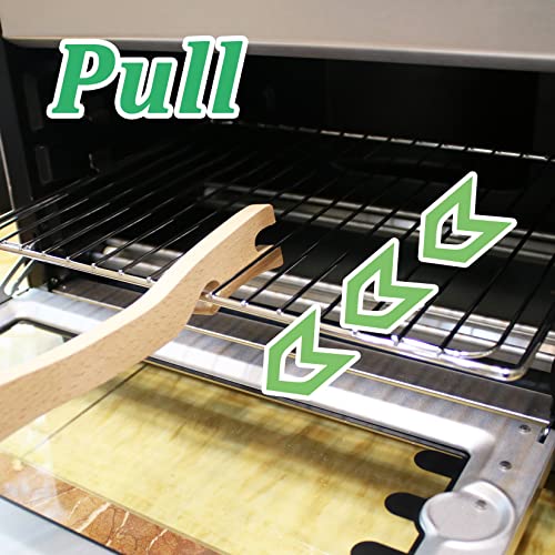 Ansoon Wooden Oven Rack Push Pull Stick for Oven, Toaster Oven, Air Fryer, Baking Kitchen Appliances (14 inch)