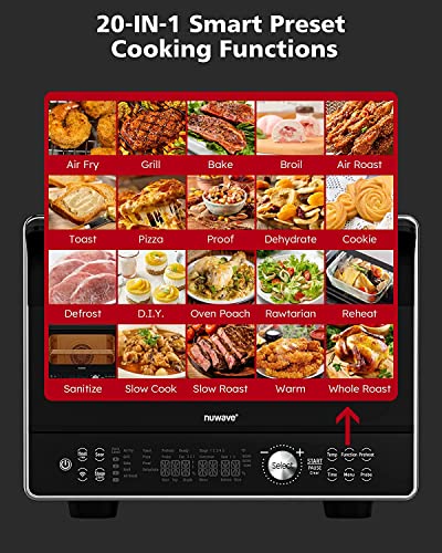 Nuwave TODD ENGLISH iQ360 Digital Smart Oven, 20-in-1 Convection Infrared Grill Griddle Combo, 34-Qt Mega Capacity, 1800 Watts, Adjustable Triple Surround Heat Zones, Smart Thermometer, WIFI Enabled