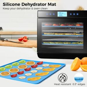 4PCS Silicone Dehydrator Sheets with Edge, Fruit Leather Trays for 13" x 12" Dehydrator Trays, Compatible with Cosori CP267-FD, Non-stick Reusable Dehydrator Mats Liner for Meat, Herbs, Vegetable