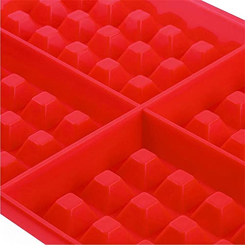 Silicone Waffle Mold for Baking, Non Stick, Dishwasher Safe, Square Shape Set of 2, Red