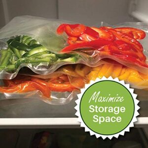 200 FoodVacBags 6-inch X 10-inch Pint Vacuum Sealer Bag Pouches, Food Storage Bags, Compatible with Foodsaver™