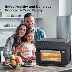 26.3QT/25L Extra-Large Air Fryer Toaster Oven, Convection Oven Countertop, Bake & Broil, 12-in-1 Air Fryer Convection Toaster Oven Combo, Digital Control Multifunction Pizza Oven, Black Nonstick Stainless Steel