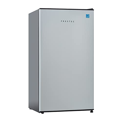 Frestec 3.1 CU' Mini Refregiator, Compact Refrigerator, Small Refrigerator with Freezer, Silver (FR 310 SL)