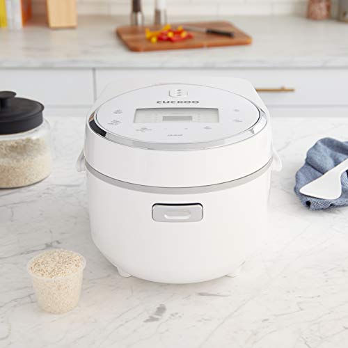 CUCKOO CR-0810F | 8-Cup (Uncooked) Micom Rice Cooker | 9 Menu Options: White Rice, Cake, Soup & More, Nonstick Inner Pot, Designed in Korea | White