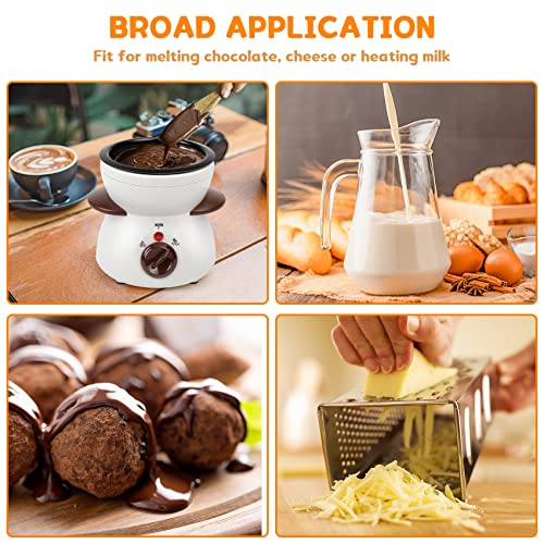 BTToyy Mini Chocolate Fondue Pot,Mini Chocolate Melting Pot,Electric Chocolate Melting Set,Chocolate Warmer,Includes 10 Dipping Forks For Candy,Chocolate,Cheese in Parties 260ML / 8.79OZ (White)