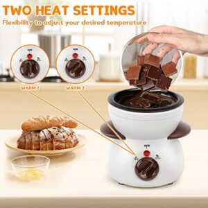 BTToyy Mini Chocolate Fondue Pot,Mini Chocolate Melting Pot,Electric Chocolate Melting Set,Chocolate Warmer,Includes 10 Dipping Forks For Candy,Chocolate,Cheese in Parties 260ML / 8.79OZ (White)