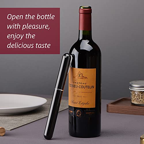 Air Pressure Wine Opener, 2 in 1 Needle Pen Corkscrew with Foil Cutter, Handheld Wine Cork Remover, Portable Travel Manual Cork Opener Kit