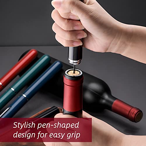 Air Pressure Wine Opener, 2 in 1 Needle Pen Corkscrew with Foil Cutter, Handheld Wine Cork Remover, Portable Travel Manual Cork Opener Kit