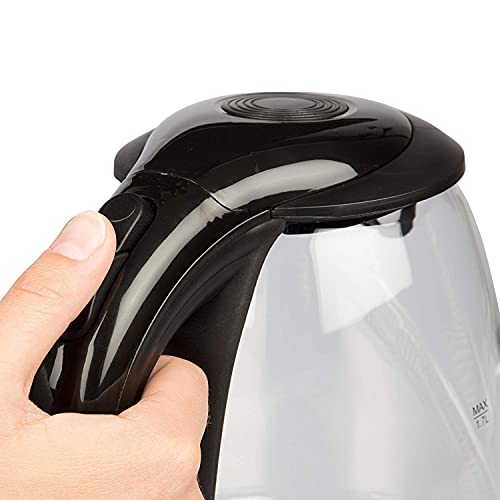 Stainless Steel Electric Water Kettle 1.7 Liter, Fast Heating with Auto Shut-Off and Boil-Dry Protection, Cordless, LED Light Indicator, Black