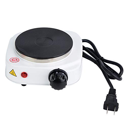 Electric Mini Stove Single Electric Flat Cast Iron Heating Plate Burner 500W Mini Stove Hot Plate Multifunctional Home Heater (US)