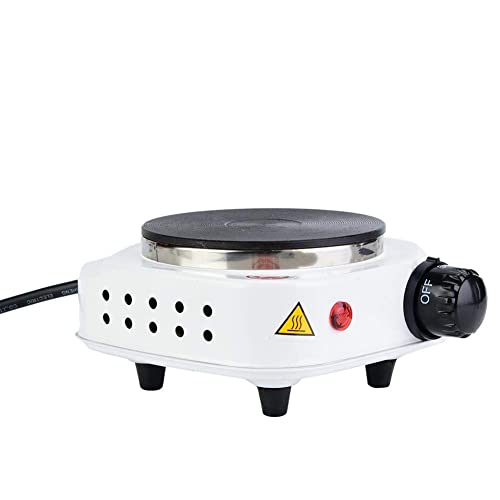 Electric Mini Stove Single Electric Flat Cast Iron Heating Plate Burner 500W Mini Stove Hot Plate Multifunctional Home Heater (US)