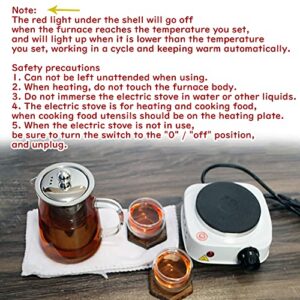 Electric Mini Stove Single Electric Flat Cast Iron Heating Plate Burner 500W Mini Stove Hot Plate Multifunctional Home Heater (US)