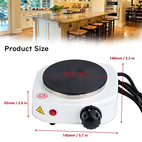 Electric Mini Stove Single Electric Flat Cast Iron Heating Plate Burner 500W Mini Stove Hot Plate Multifunctional Home Heater (US)