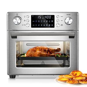 antarctic star air fry oven bake broil toast air fry air roast digital toaster smart thermometer true surround convection adjustable temperature control from 180℉ to 400℉, 26qt/25l, 360°rapid air heating circulation cook french fries chips pizza beef pork