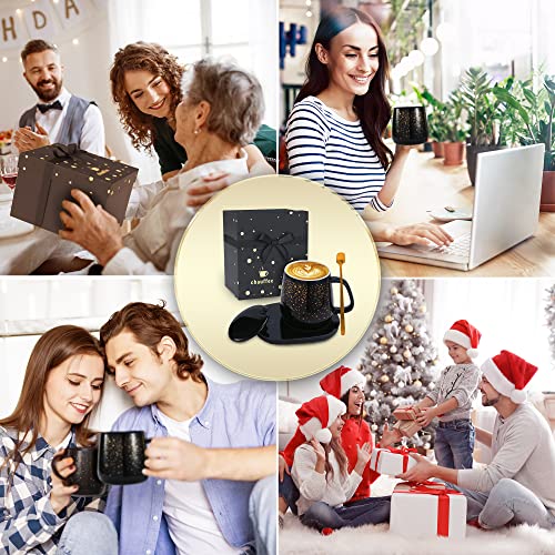 Chauffee CHAUFFEE Coffee Mug Warmer with Mug Set, Auto Shut Off Gravity-Induction, Smart USB Coffee Cup Warmer for Desk. Father's Day, Birthday Gifts for Men and Women (Mug Included), Black (CH001)