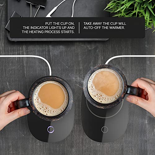 Chauffee CHAUFFEE Coffee Mug Warmer with Mug Set, Auto Shut Off Gravity-Induction, Smart USB Coffee Cup Warmer for Desk. Father's Day, Birthday Gifts for Men and Women (Mug Included), Black (CH001)