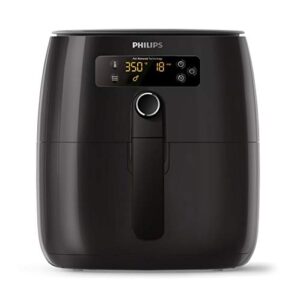philips premium digital airfryer with fat removal technology, black (compact, digital black, hd9741/56 (includes splatterproof lid))
