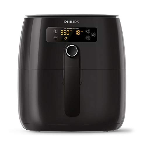 Philips Premium Digital Airfryer with Fat Removal Technology, Black (Compact, Digital Black, HD9741/56 (Includes Splatterproof Lid))